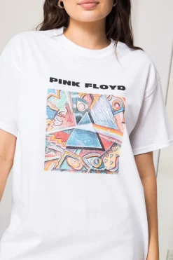 Women Daisy Street Band Tees | T-Shirts-Relaxed T-Shirt with Pink Floyd Triangle Print