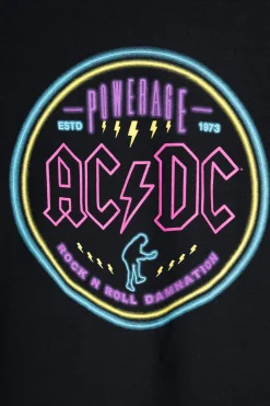 Women Daisy Street Band Tees | T-Shirts-Relaxed T-Shirt with Neon AC/DC Print
