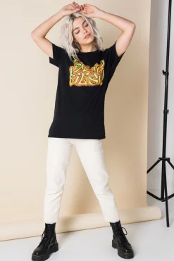 Women Daisy Street Band Tees | T-Shirts-Relaxed T-Shirt with Billie Eilish Print
