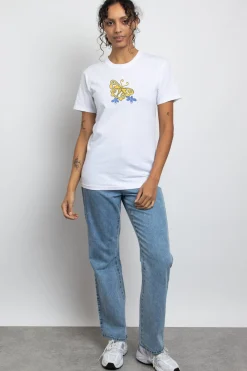 Women Daisy Street T-Shirts-Relaxed T-Shirt with Social Butterfly Print