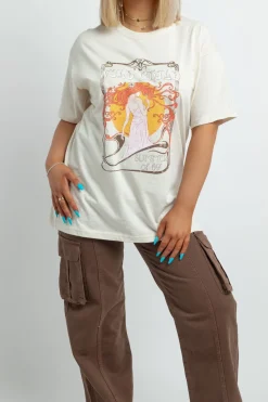 Women Daisy Street T-Shirts-Relaxed T-Shirt with Wild Child Print