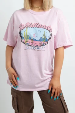 Women Daisy Street T-Shirts-Relaxed T-Shirt with Wildlands Print