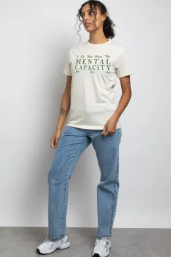 Women Daisy Street T-Shirts-Relaxed T-Shirt with Mental Capacity Print