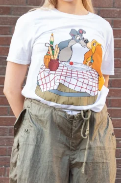 Women Daisy Street T-Shirts-Relaxed T-Shirt with Lady and the Tramp Print