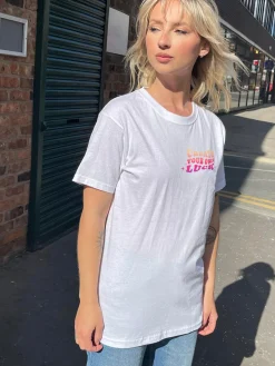 Women Daisy Street T-Shirts-Relaxed T-Shirt with Create Your Own Luck Print