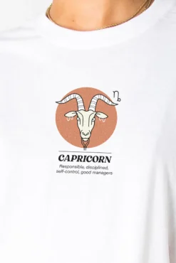 Women Daisy Street T-Shirts-Relaxed T-Shirt with Capricorn Print