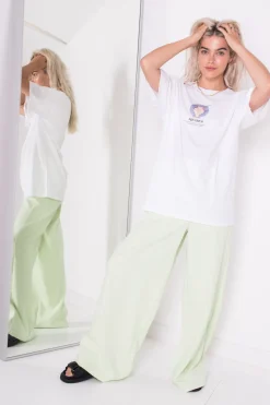 Women Daisy Street T-Shirts-Relaxed T-Shirt with Aquarius Print