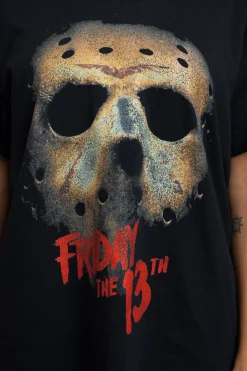 Women Daisy Street T-Shirts | Tops-Relaxed T-Shirt with Friday The 13th Mask Graphic