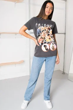 Women Daisy Street T-Shirts-Relaxed T-Shirt with Friends Forever Print