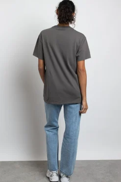 Women Daisy Street T-Shirts-Relaxed T-Shirt with Sunset Vinyls Print