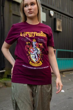 Women Daisy Street Tops | T-Shirts-Relaxed T-Shirt with Harry Potter Gryffindor Red