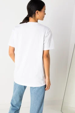 Women Daisy Street T-Shirts-Relaxed T-Shirt with Pizza Statue Print