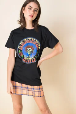 Women Daisy Street T-Shirts-Relaxed T-Shirt with Grateful Dead Print