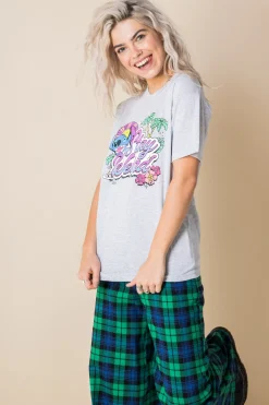 Women Daisy Street T-Shirts-Relaxed T-Shirt with Lilo and Stitch Stay Weird Print