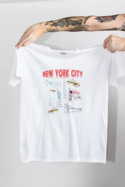 Women Daisy Street T-Shirts-Relaxed T-Shirt with New York Print