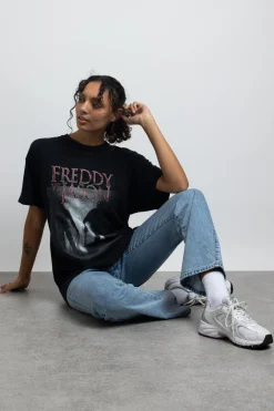 Women Daisy Street Tops | T-Shirts-Relaxed T-Shirt with Freddy Vs Jason Graphic