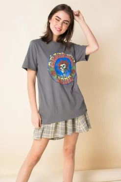 Women Daisy Street Band Tees-Relaxed T-Shirt with Grateful Dead Print