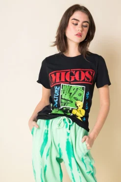 Women Daisy Street Band Tees | T-Shirts-Relaxed T-Shirt with Migos Print