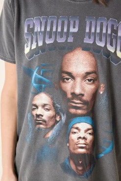 Women Daisy Street Band Tees | T-Shirts-Relaxed T-Shirt with Snoop Dogg Print