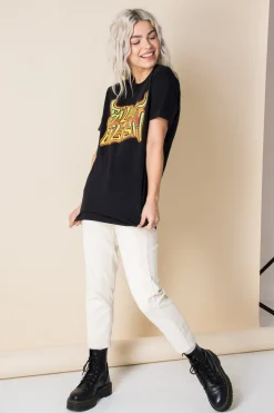 Women Daisy Street Band Tees | T-Shirts-Relaxed T-Shirt with Billie Eilish Print