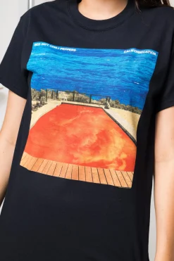 Women Daisy Street Band Tees | T-Shirts-Relaxed T-Shirt with Red Hot Chili Peppers Print