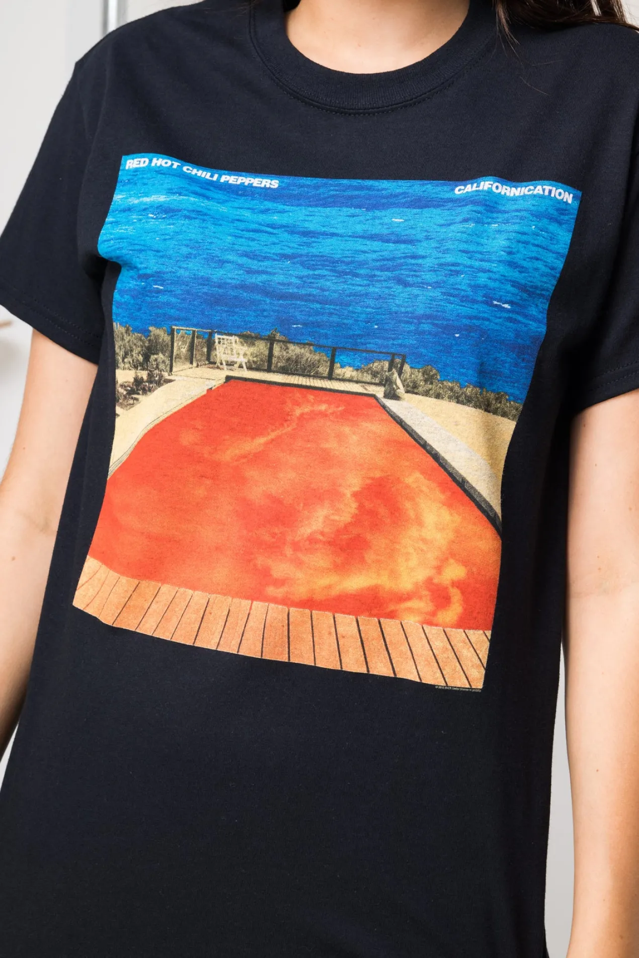 Women Daisy Street Band Tees | T-Shirts-Relaxed T-Shirt with Red Hot Chili Peppers Print