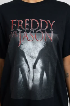 Women Daisy Street Tops | T-Shirts-Relaxed T-Shirt with Freddy Vs Jason Graphic
