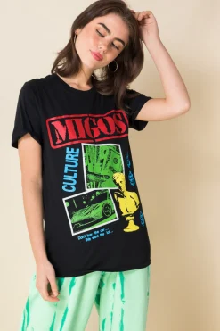 Women Daisy Street Band Tees | T-Shirts-Relaxed T-Shirt with Migos Print