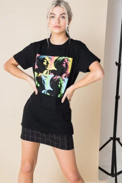 Women Daisy Street Band Tees | T-Shirts-Relaxed T-Shirt with Tupac Print