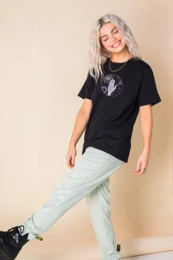 Women Daisy Street T-Shirts-Relaxed T-Shirt with Palmistry Print