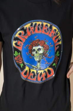 Women Daisy Street T-Shirts-Relaxed T-Shirt with Grateful Dead Print