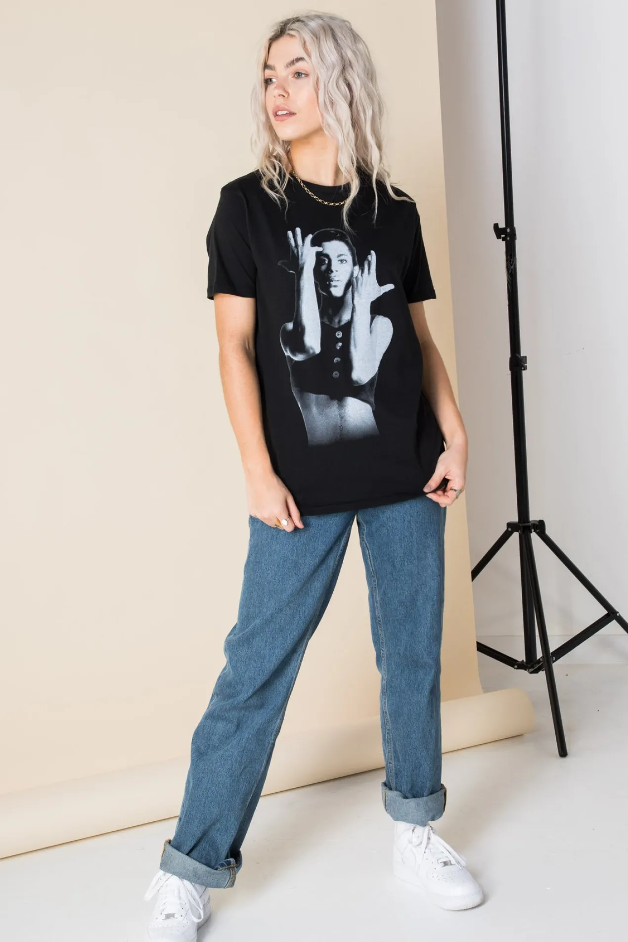 Women Daisy Street Band Tees | T-Shirts-Relaxed T-Shirt with Prince Parade Print