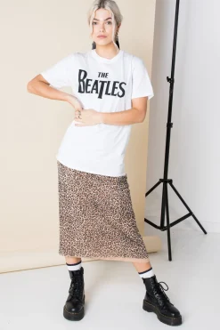 Women Daisy Street Band Tees | T-Shirts-Relaxed T-Shirt with The Beatles Print