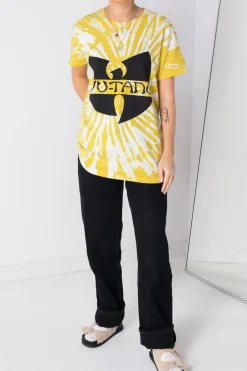 Women Daisy Street Band Tees | T-Shirts-Relaxed Tie-Dye T-Shirt with Wu-Tang Print