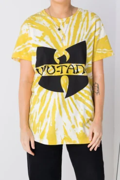 Women Daisy Street Band Tees | T-Shirts-Relaxed Tie-Dye T-Shirt with Wu-Tang Print