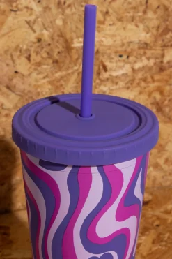 Daisy Street Homeware-Re-Usable Drinking Cup And Straw