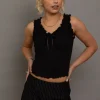 Women Daisy Street Partywear | Tops-Ruched Edge Vest Top With Bow Detail