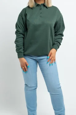 Women Daisy Street Hoodies & Sweatshirts-Rugby Sweatshirt