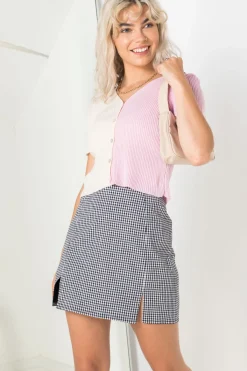 Women Daisy Street Cardigans-90's Cropped Spliced Cardigan in