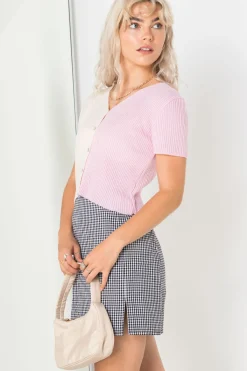 Women Daisy Street Cardigans-90's Cropped Spliced Cardigan in