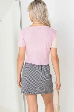 Women Daisy Street Cardigans-90's Cropped Spliced Cardigan in