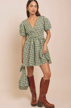 Women Daisy Street Dresses-Seersucker Mini Smock Dress
