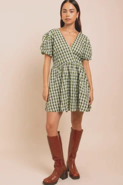 Women Daisy Street Dresses-Seersucker Mini Smock Dress