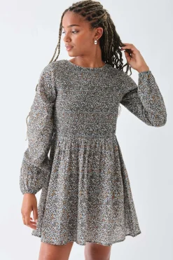 Women Daisy Street Dresses-Shirred Alexis Mini Smock Dress