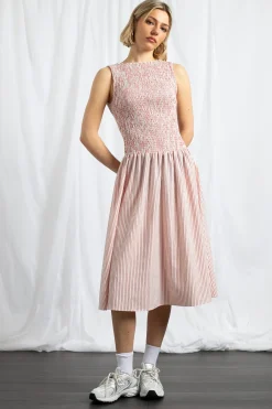 Women Daisy Street Dresses-Shir Midaxi Dress With Dropped Waist