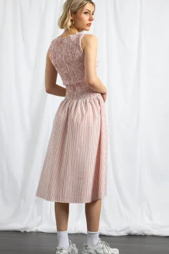 Women Daisy Street Dresses-Shir Midaxi Dress With Dropped Waist