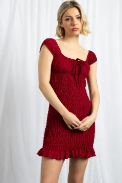 Women Daisy Street Dresses-Shir Milkmaid Style Dress With Frill Hem