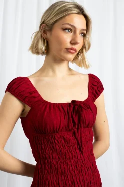 Women Daisy Street Dresses-Shir Milkmaid Style Dress With Frill Hem