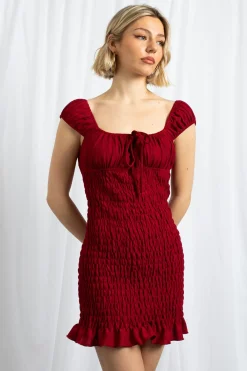 Women Daisy Street Dresses-Shir Milkmaid Style Dress With Frill Hem