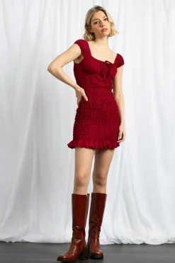 Women Daisy Street Dresses-Shir Milkmaid Style Dress With Frill Hem